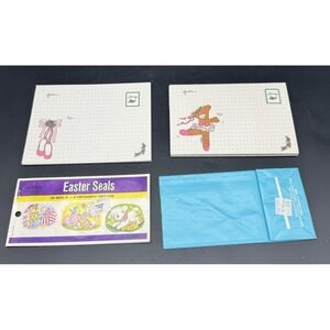 Vintage 1980s Ballerina Stationery Lot Postcards Fold Up Letters Stickers Pink